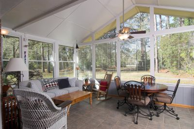 Winter Sunroom with Snow